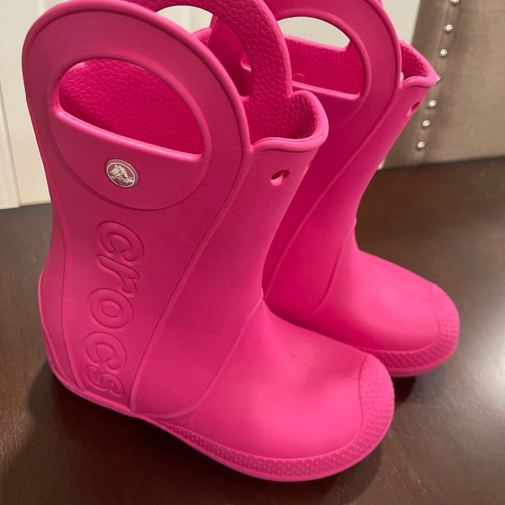 CROCS Kids Fuchsia Rain Boots